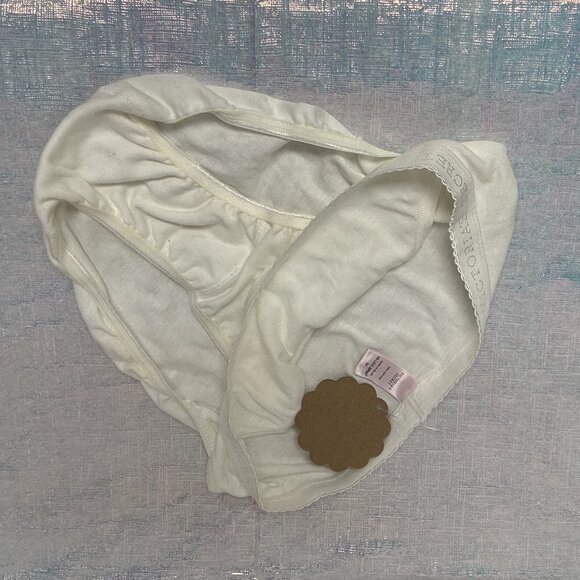 Vintage Victoria's Secret Signature waistband Hi- Leg Panty NWOT-Ivory - Picture 3 of 4